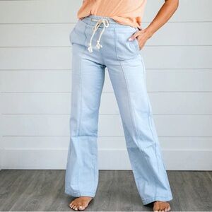 KanCan so sweet drawstring wide leg light wash jeans size 7 NWT